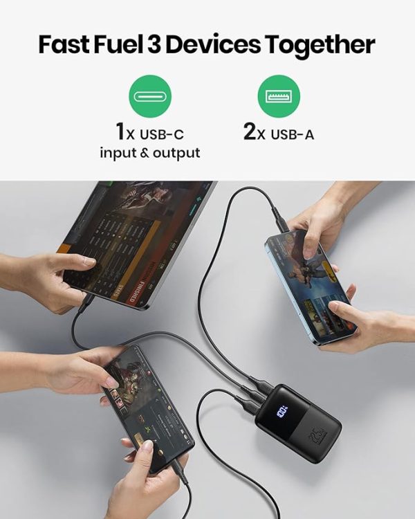 INIU Portable Charger, Smallest 22.5W 10000mAh Power Bank, USB C in/Output Fast Charging 3-Output Mini Battery Pack Charger with Phone Holder - Image 3
